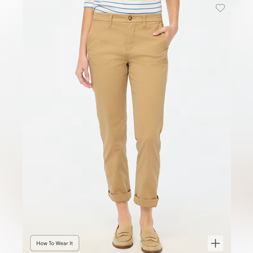 J. Crew High-Rise Girlfriend Chino Pant 6 | Camel | NEW